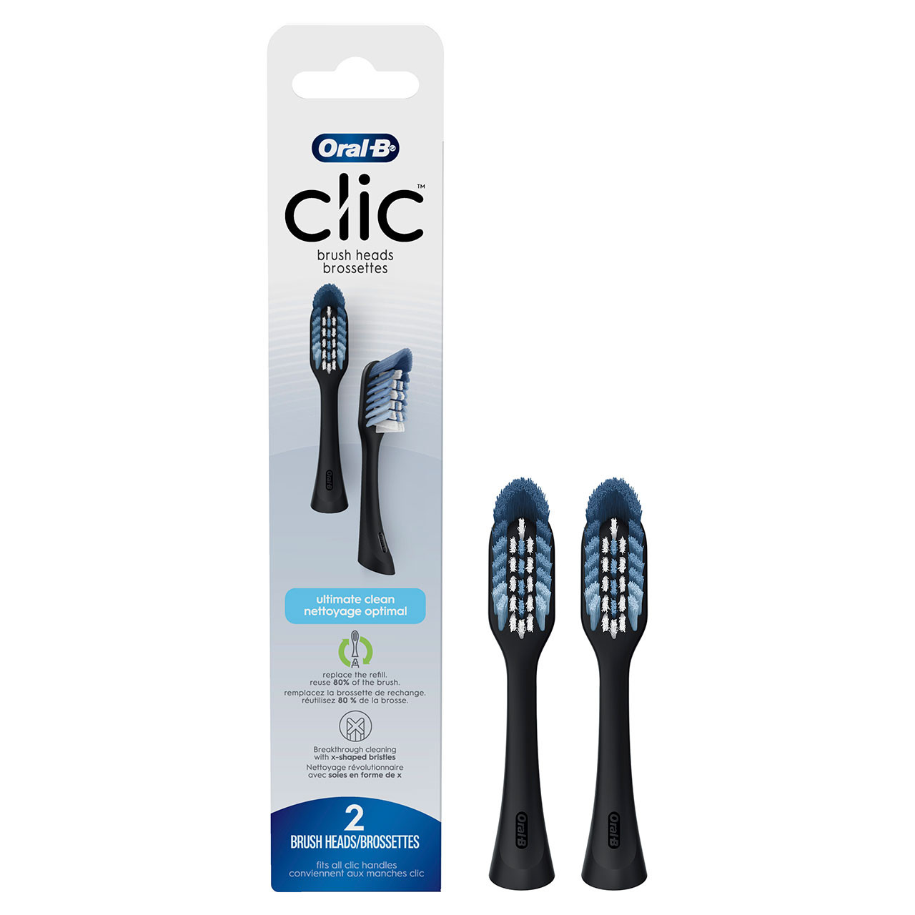 Oral-B Clic Toothbrush Replacement Brush Heads Kiegészítők Fekete | HU_OB78138