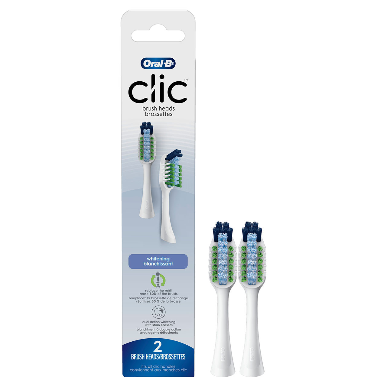 Oral-B Clic Toothbrush Whitening Replacement Brush Heads Kiegészítők Fehér | HU_OB59296