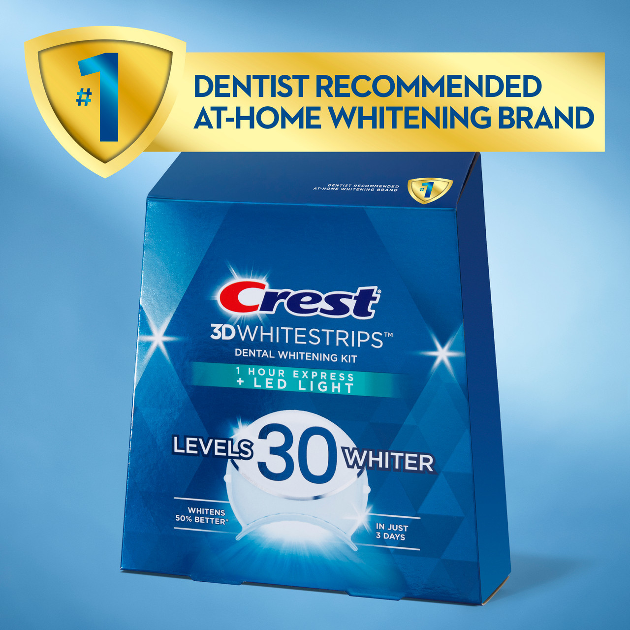 Oral-B Crest 3DWhitestrips Dental Whitening Kit 1 Hour Express + LED Kiegészítők Világos | HU_OB95994