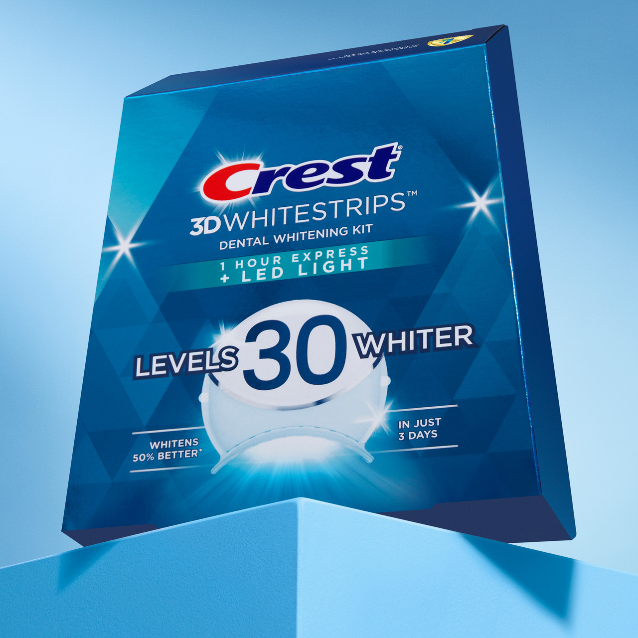 Oral-B Crest 3DWhitestrips Dental Whitening Kit 1 Hour Express + LED Kiegészítők Világos | HU_OB95994