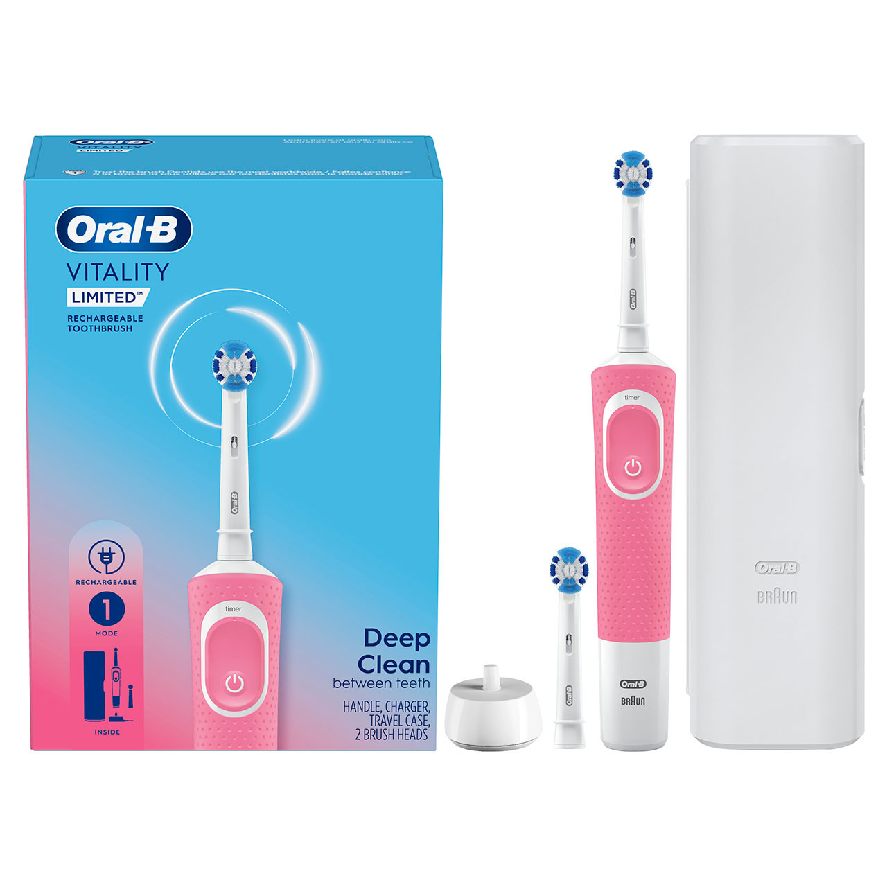 Oral-B Vitality Limited Rechargeable Pro sorozat Fehér Rózsaszín | HU_OB25322